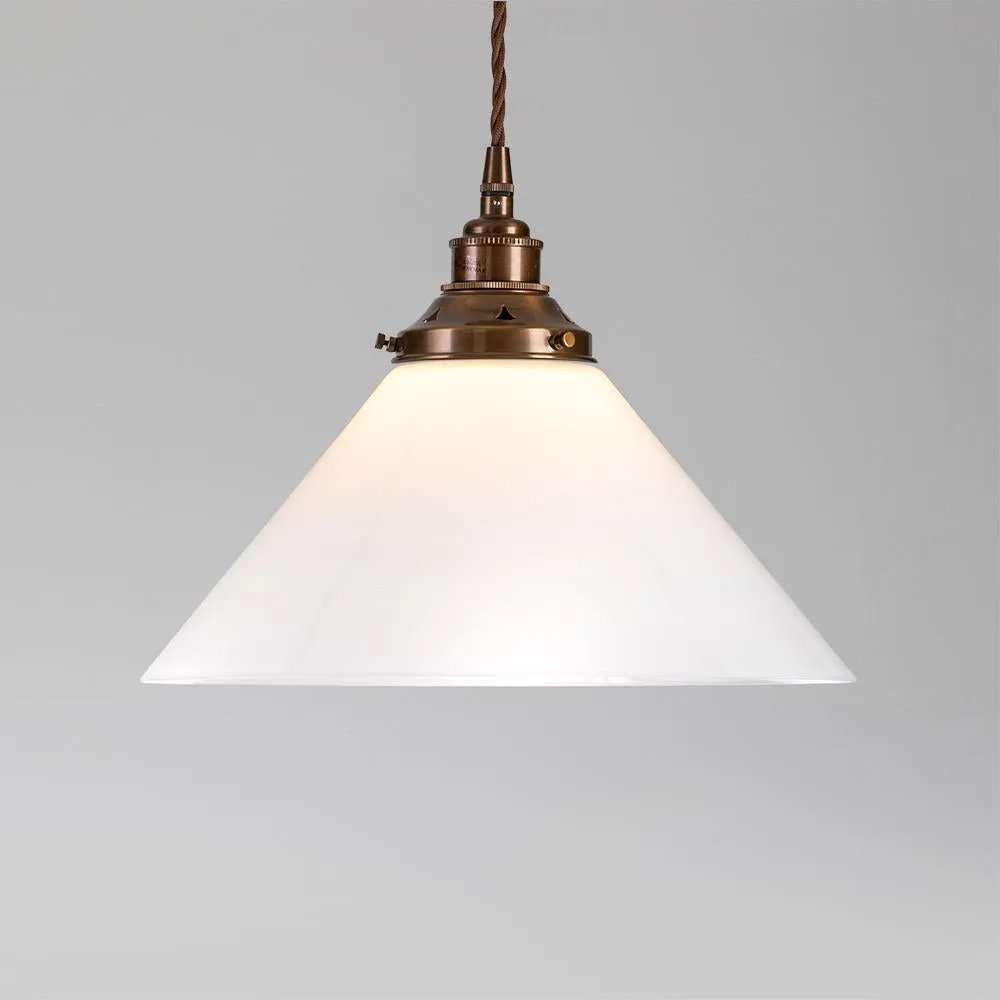 Old School Electric Conical opal glass pendant light - E27