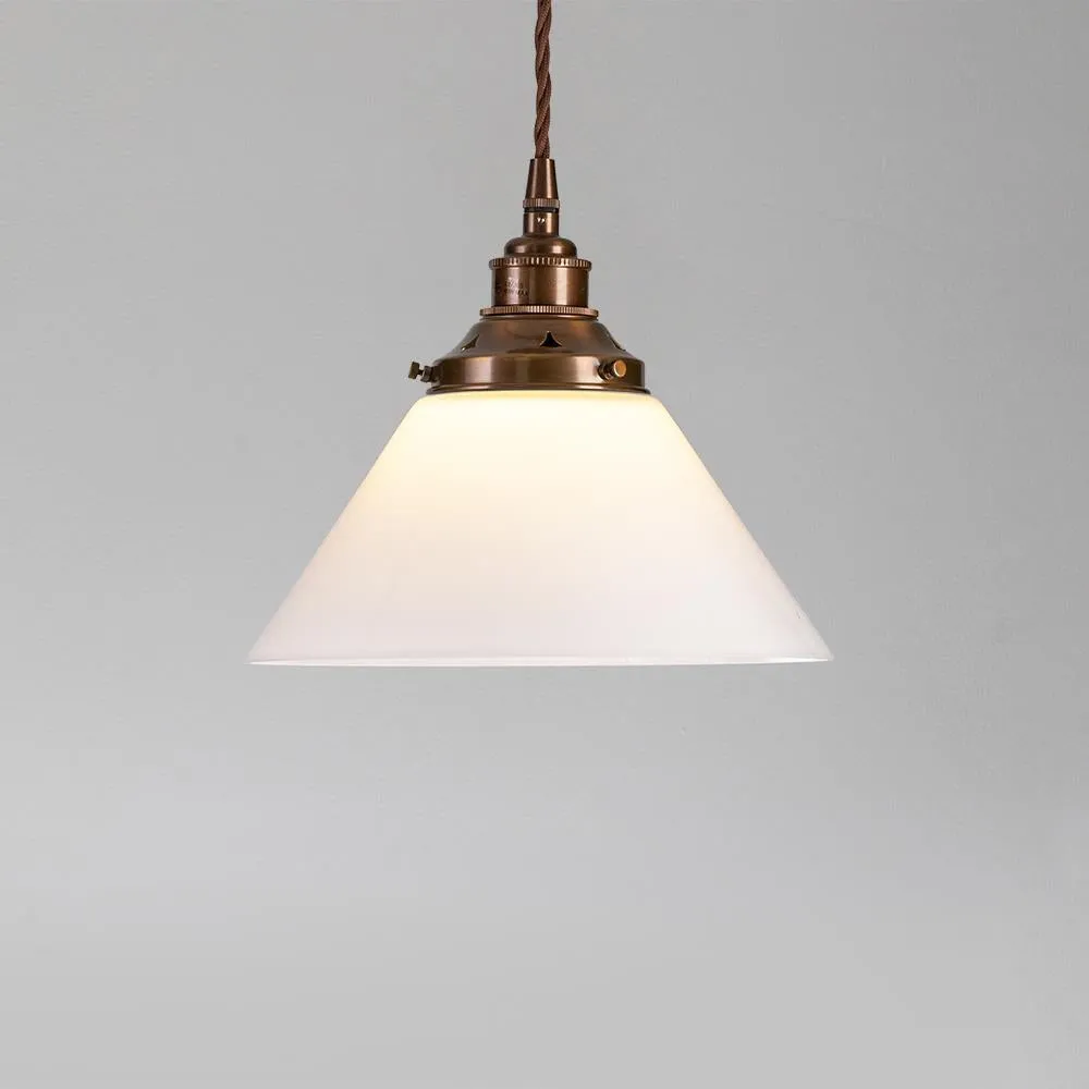 Old School Electric Conical opal glass pendant light - E27