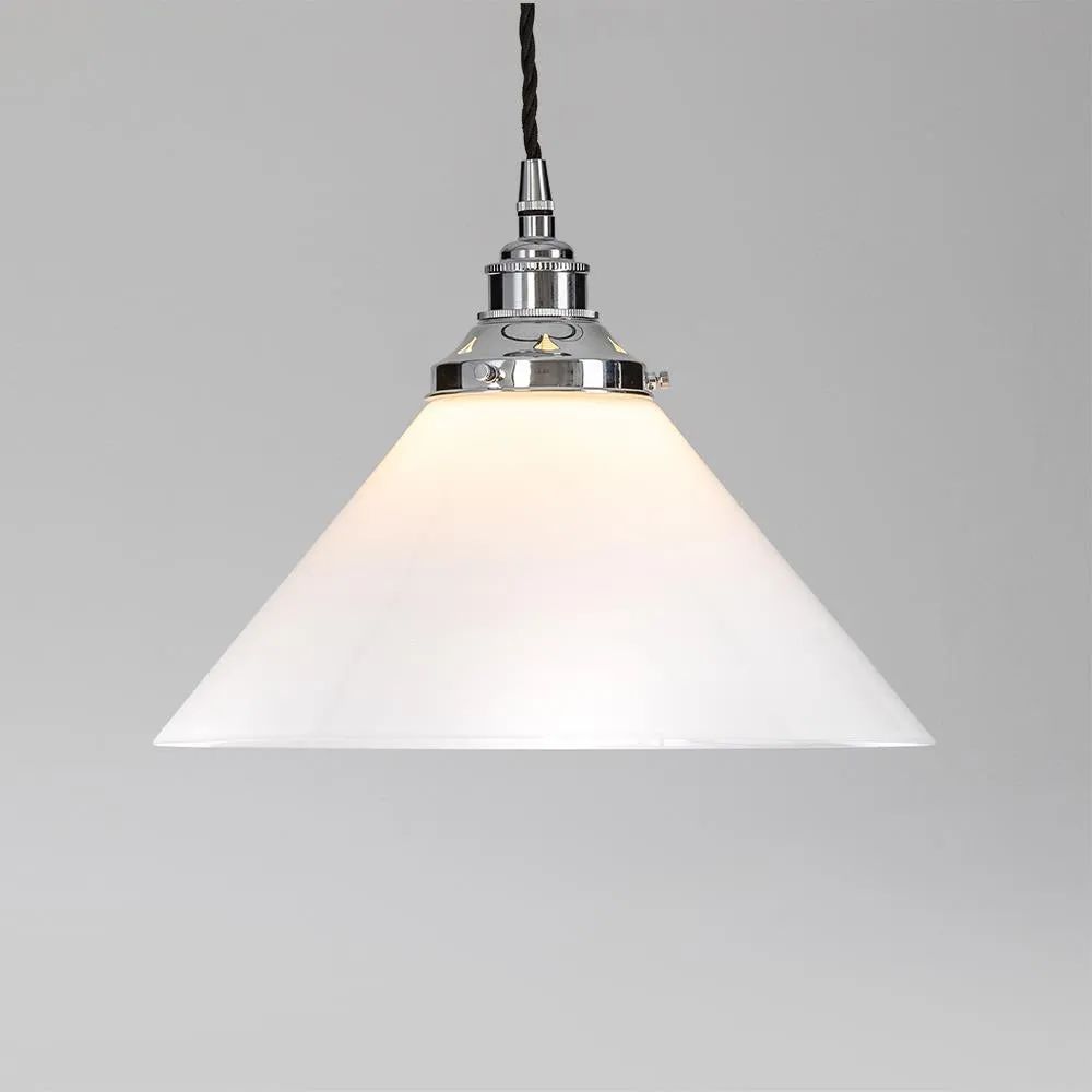 Old School Electric Conical opal glass pendant light - E27