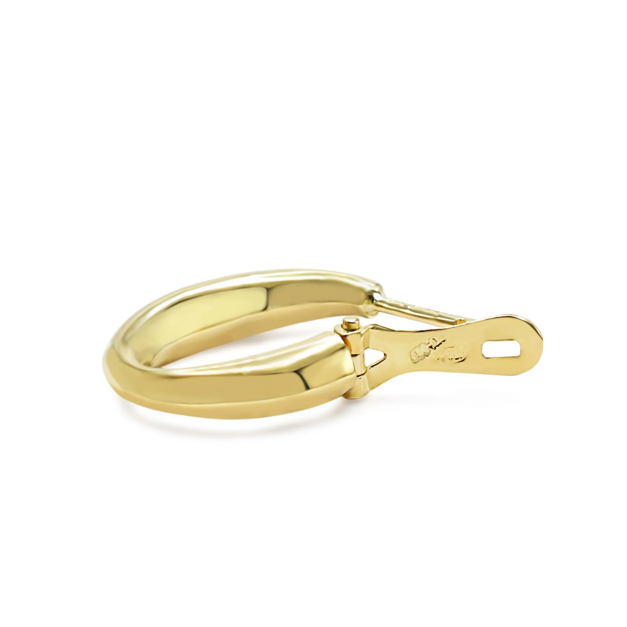 Oval Hollow Hoop Earrings - 18ct Yellow Gold