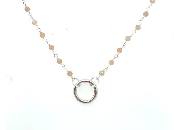 Peach Moonstone Rosary Chain