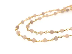 Peach Moonstone Rosary Chain