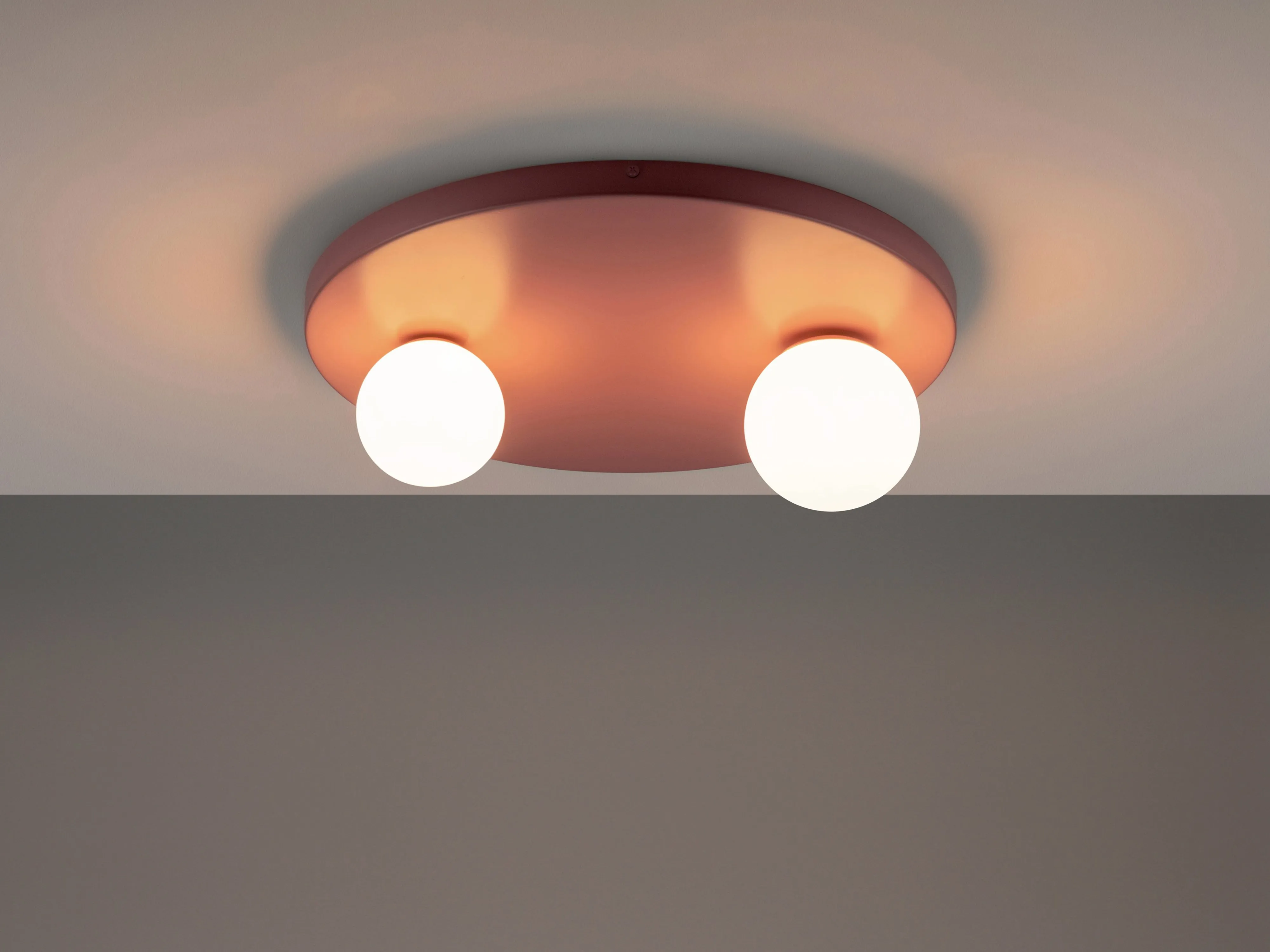 Pink round flush ceiling light