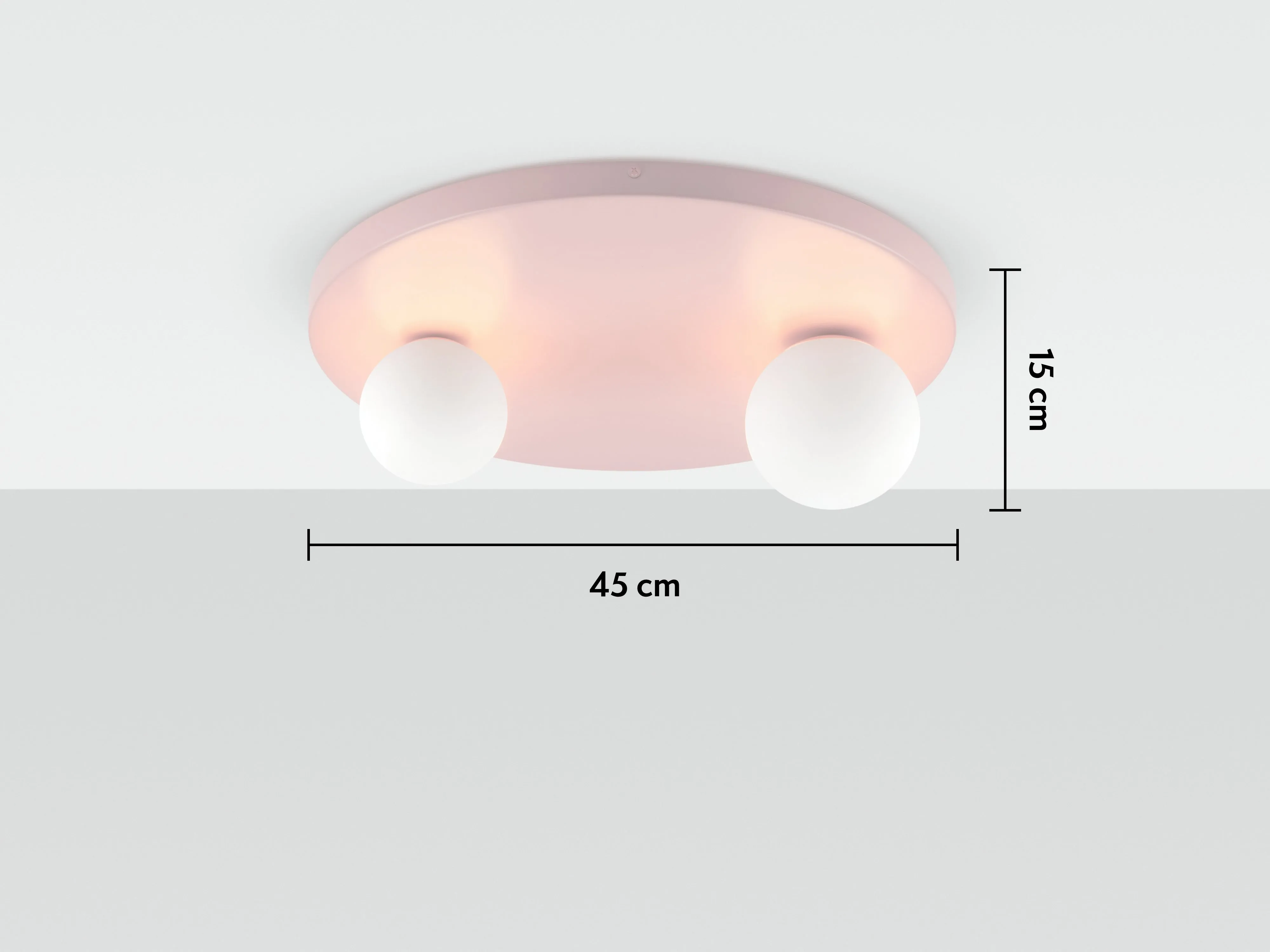 Pink round flush ceiling light