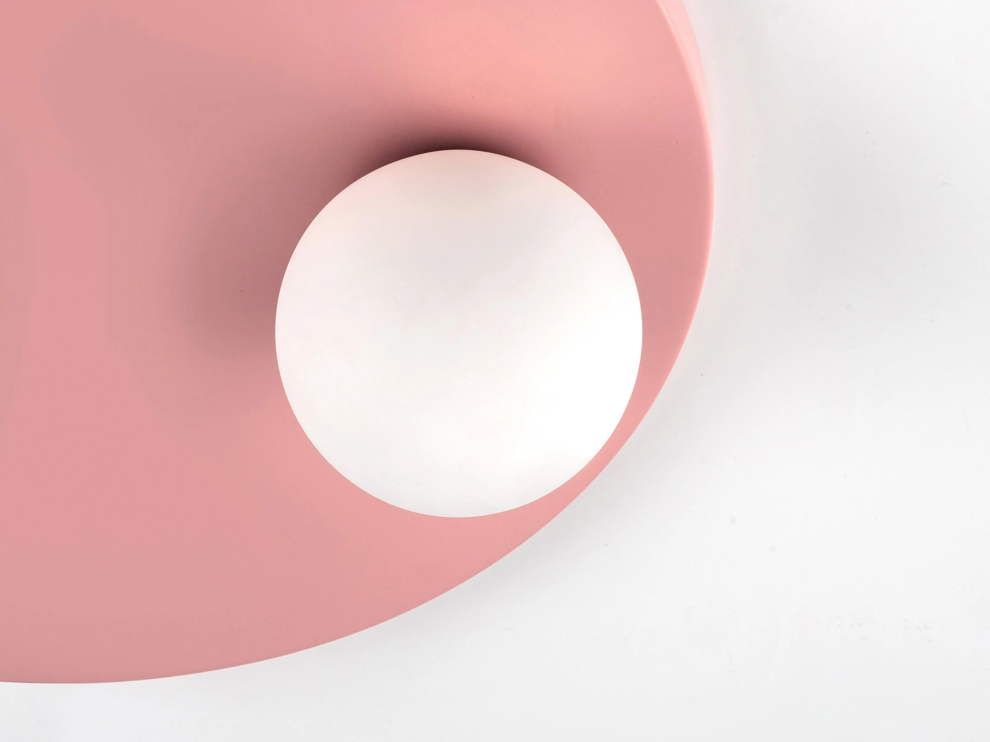 Pink round flush ceiling light