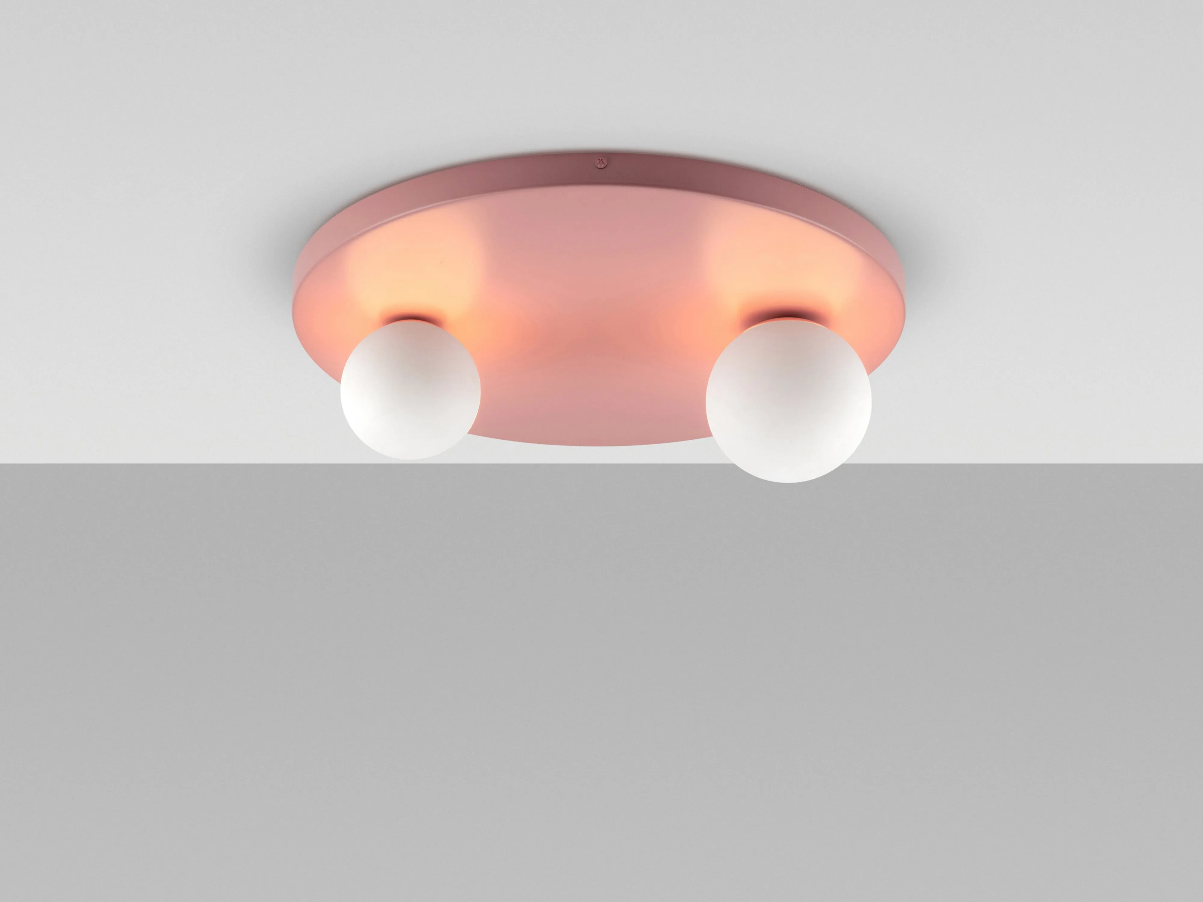 Pink round flush ceiling light