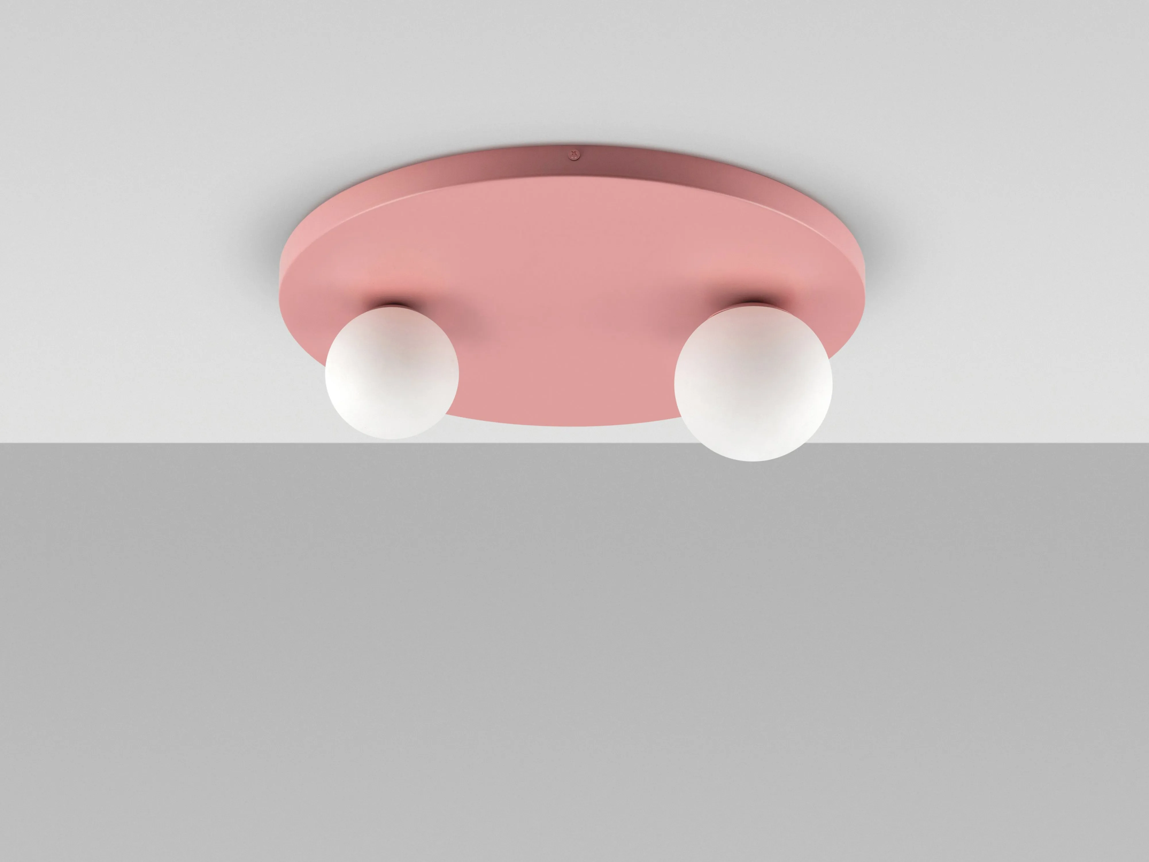 Pink round flush ceiling light