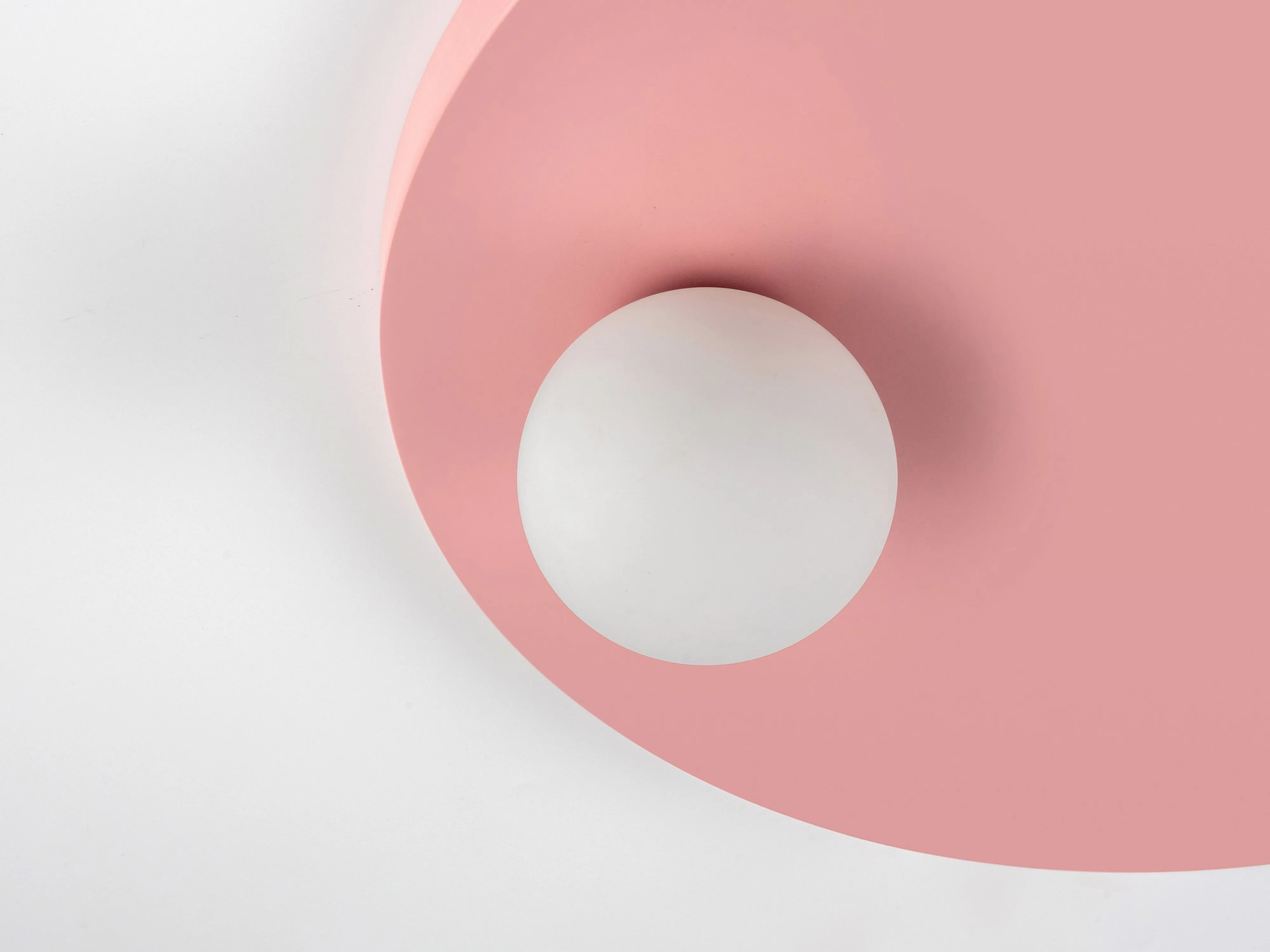 Pink round flush ceiling light