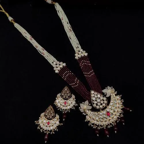 Polki Pendant Set With Chid Bunches