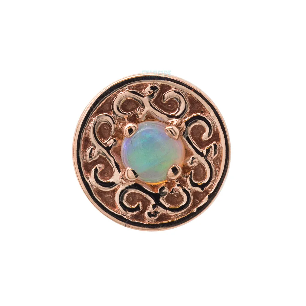 "Elizabeth" Nostril Screw in Gold with Genuine White Opal