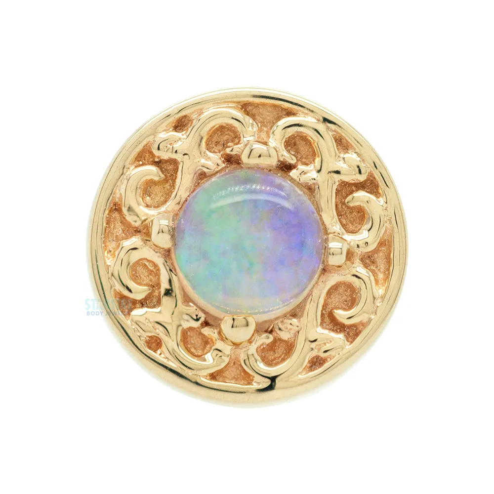 "Elizabeth" Nostril Screw in Gold with Genuine White Opal