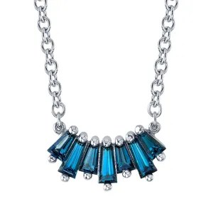 "Oceane 7" Necklace in Gold with London Blue Topaz