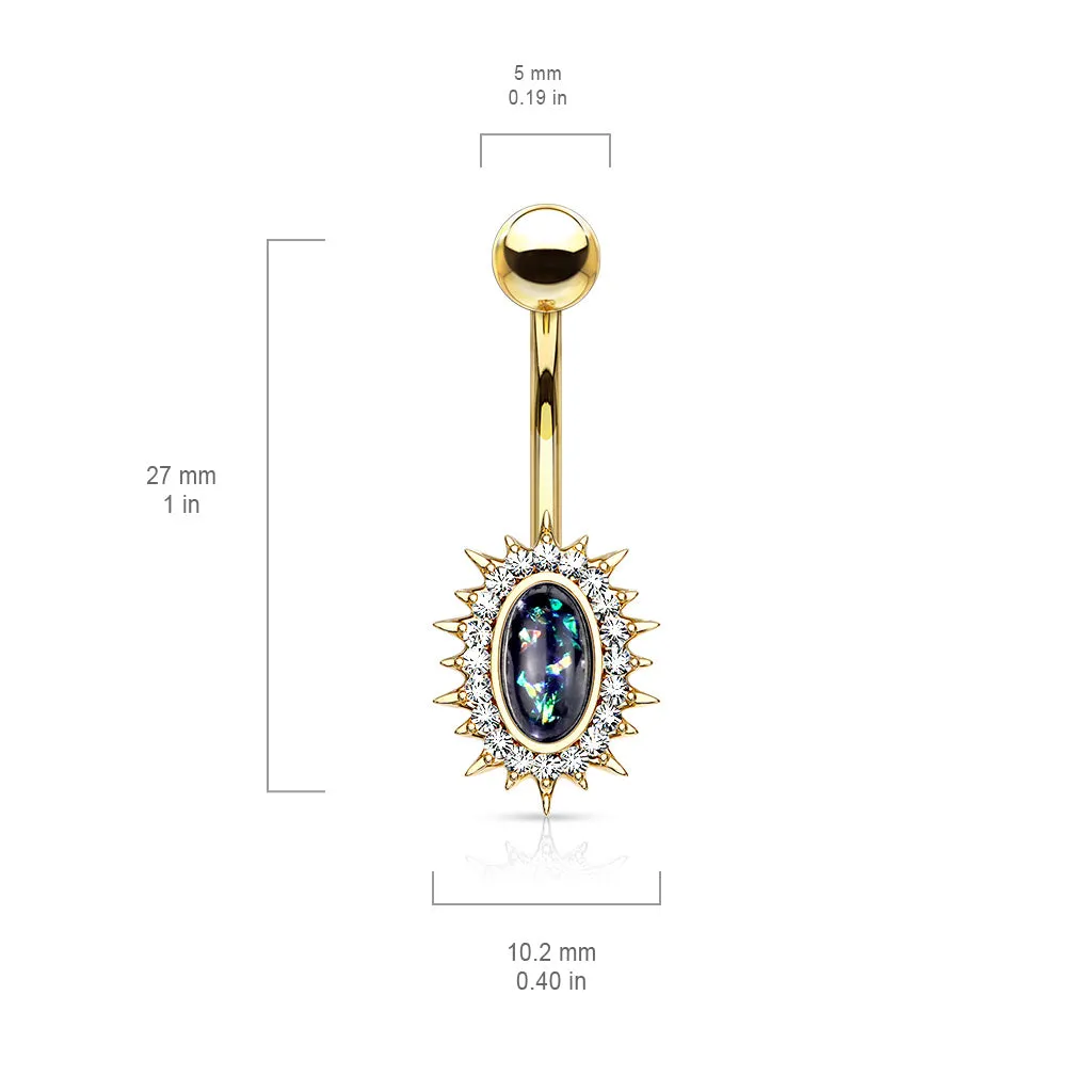 Regal Relics Opal Belly Bar with Rose Gold Plating