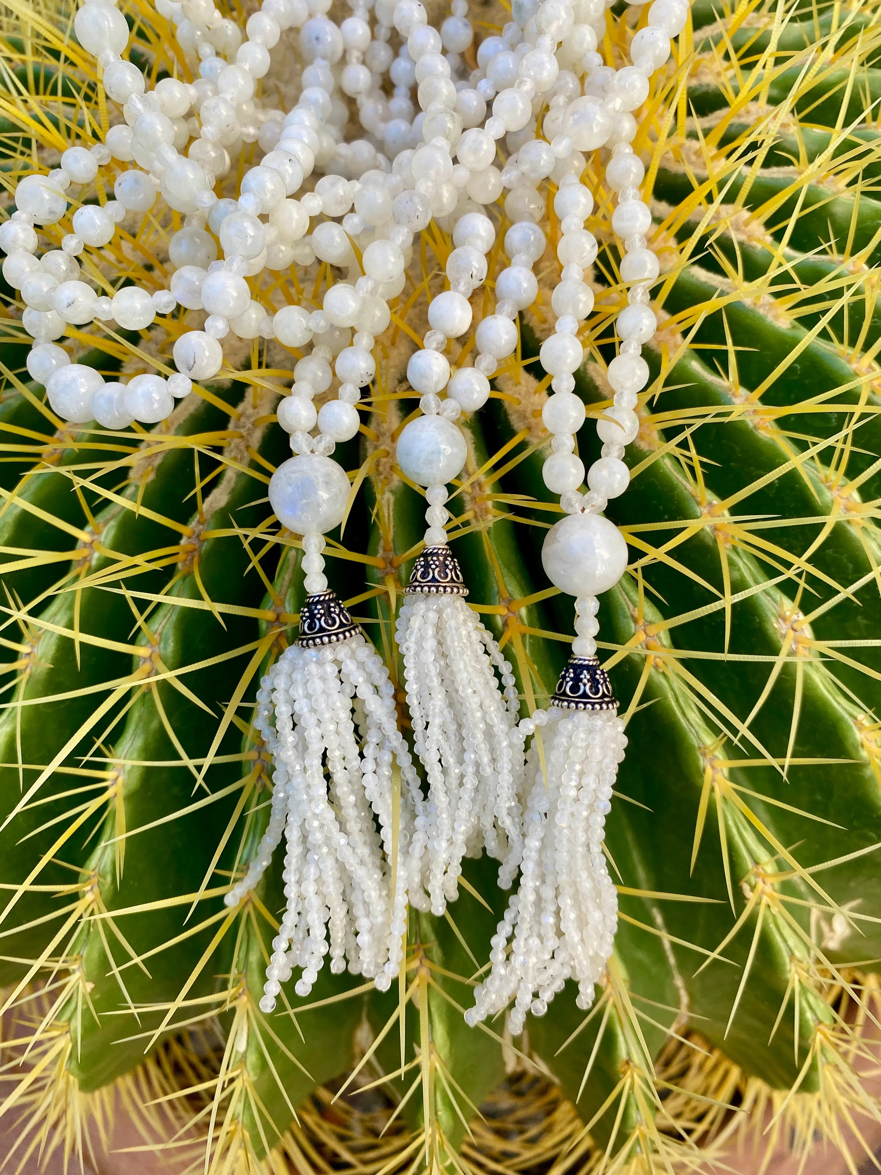 Semi Precious Rainbow Moonstone Mala