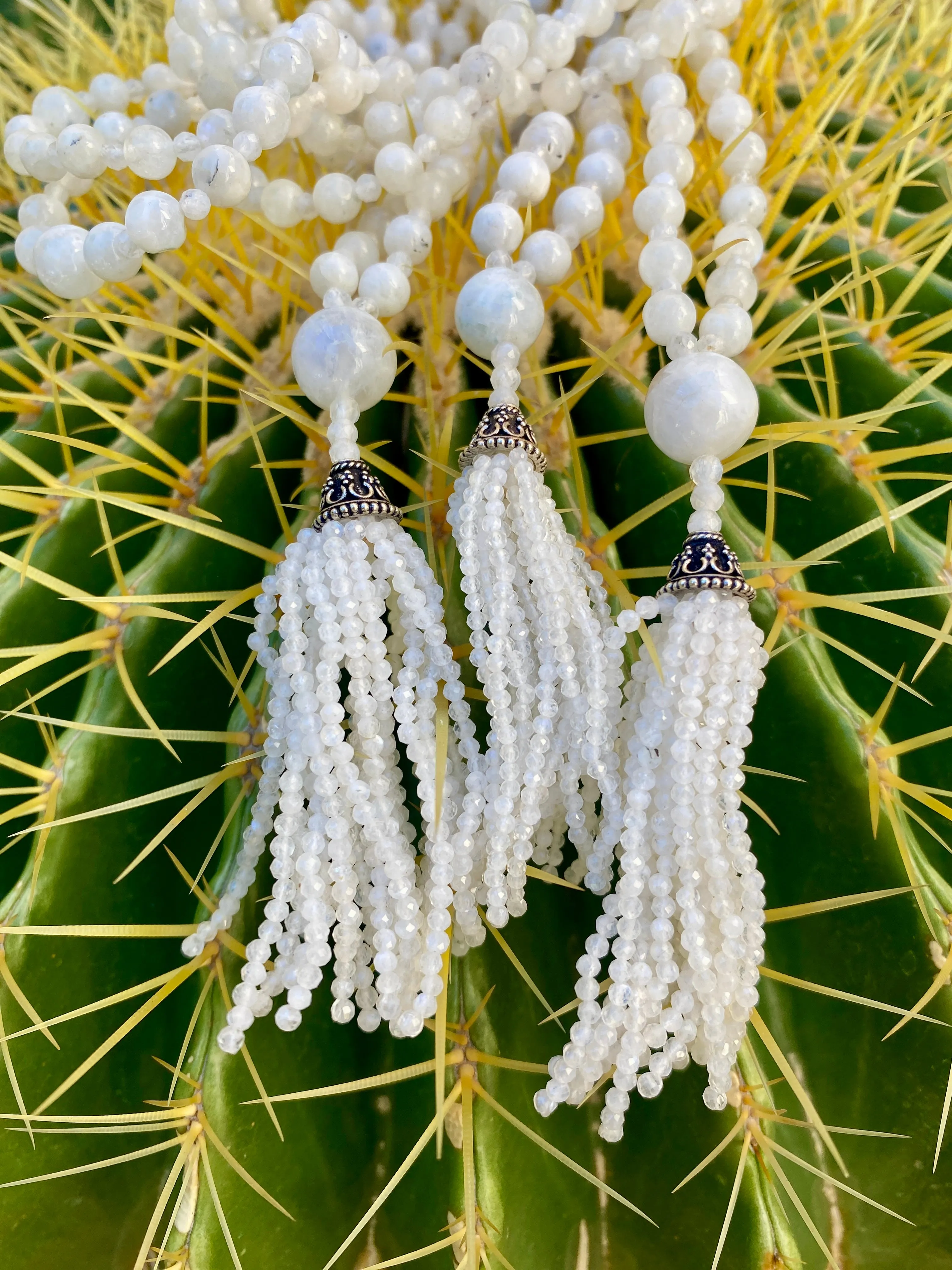 Semi Precious Rainbow Moonstone Mala