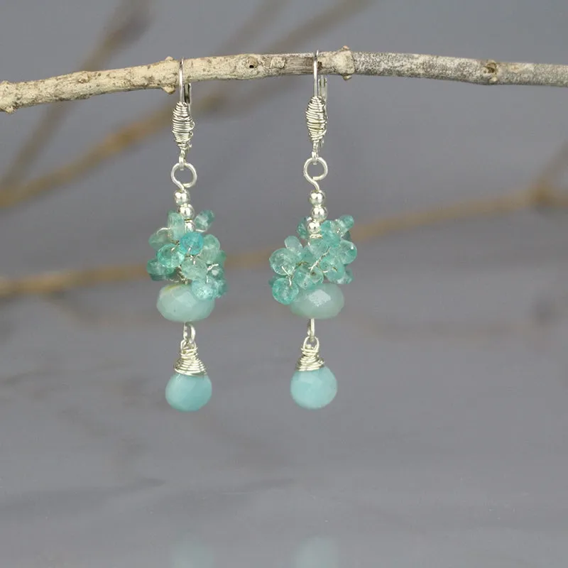 Silver Raspberry Cluster Earrings