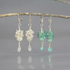 Silver Raspberry Cluster Earrings