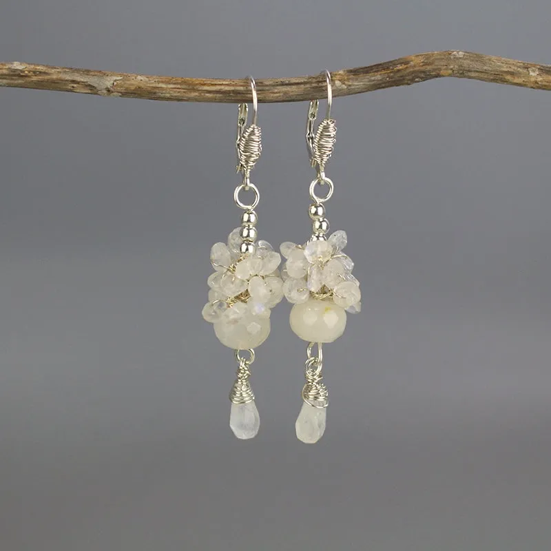 Silver Raspberry Cluster Earrings