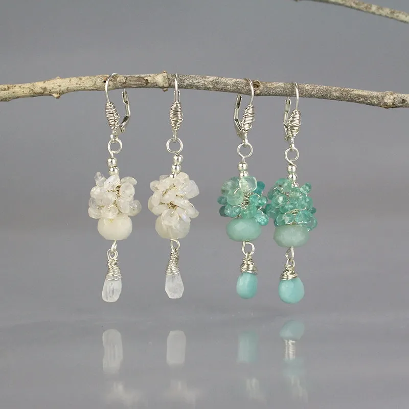 Silver Raspberry Cluster Earrings