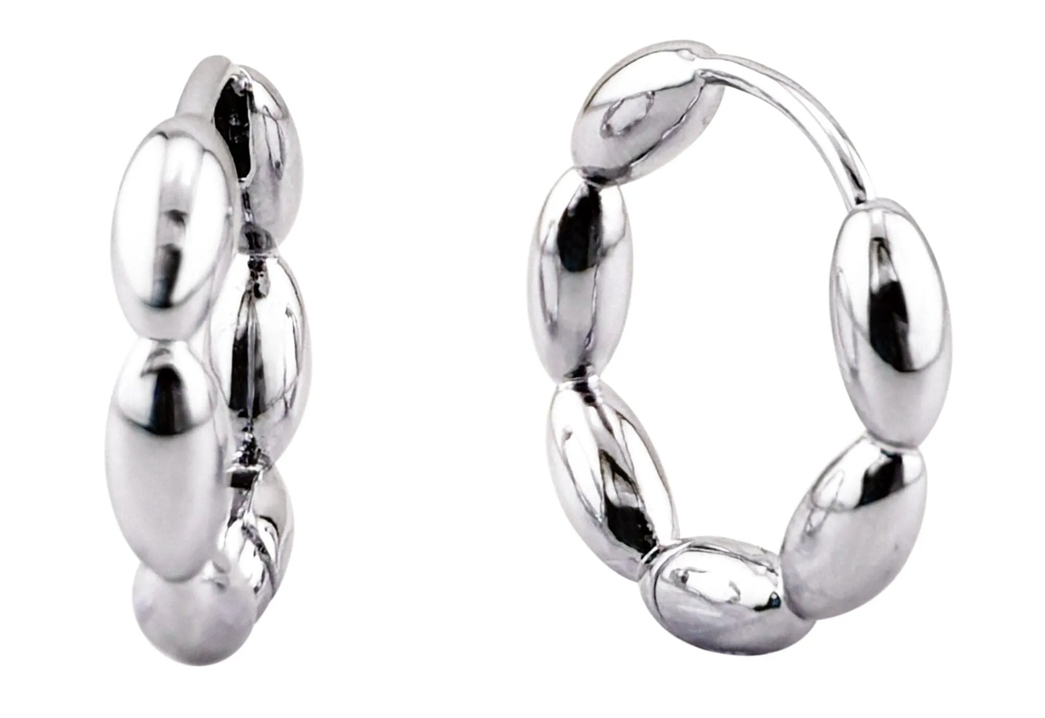 SJE310995 14K Link Beans Hoop Earrings