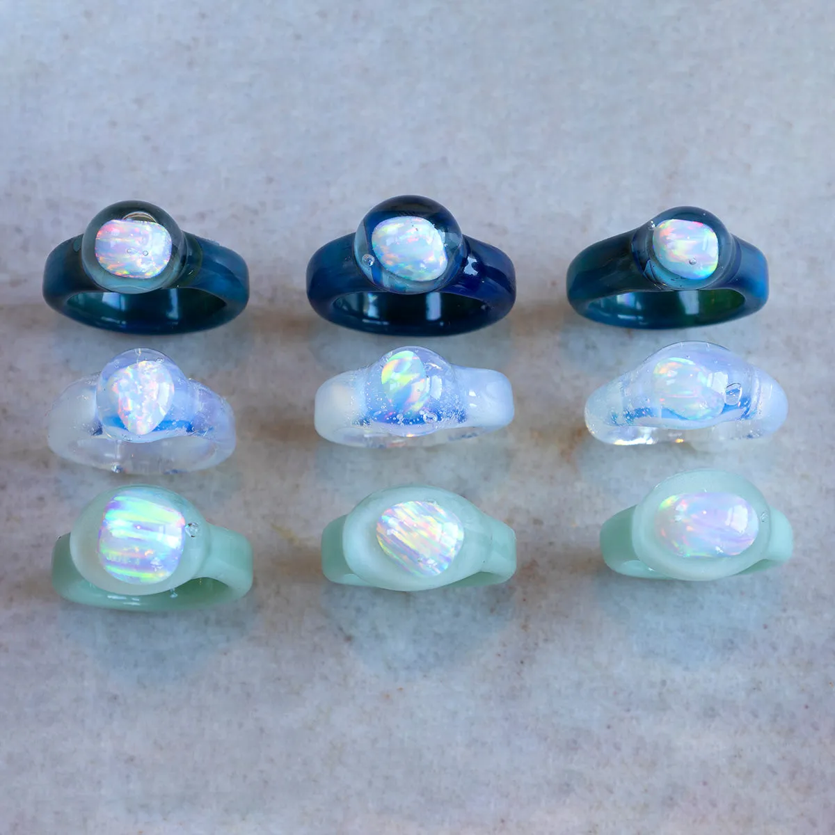 Small Opal Glass Ring