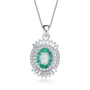 Sterling Silver Emerald Cubic Zirconia Last Pair Pendant