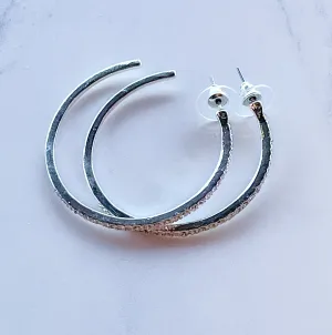 Thin Rhinestone Hoop Earrings