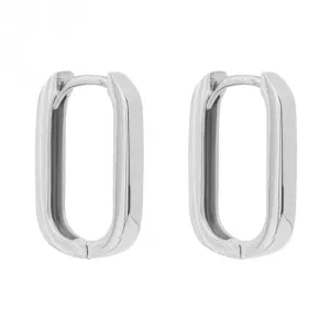 U Shape 9ct White Gold Hoop Earrings GE1003