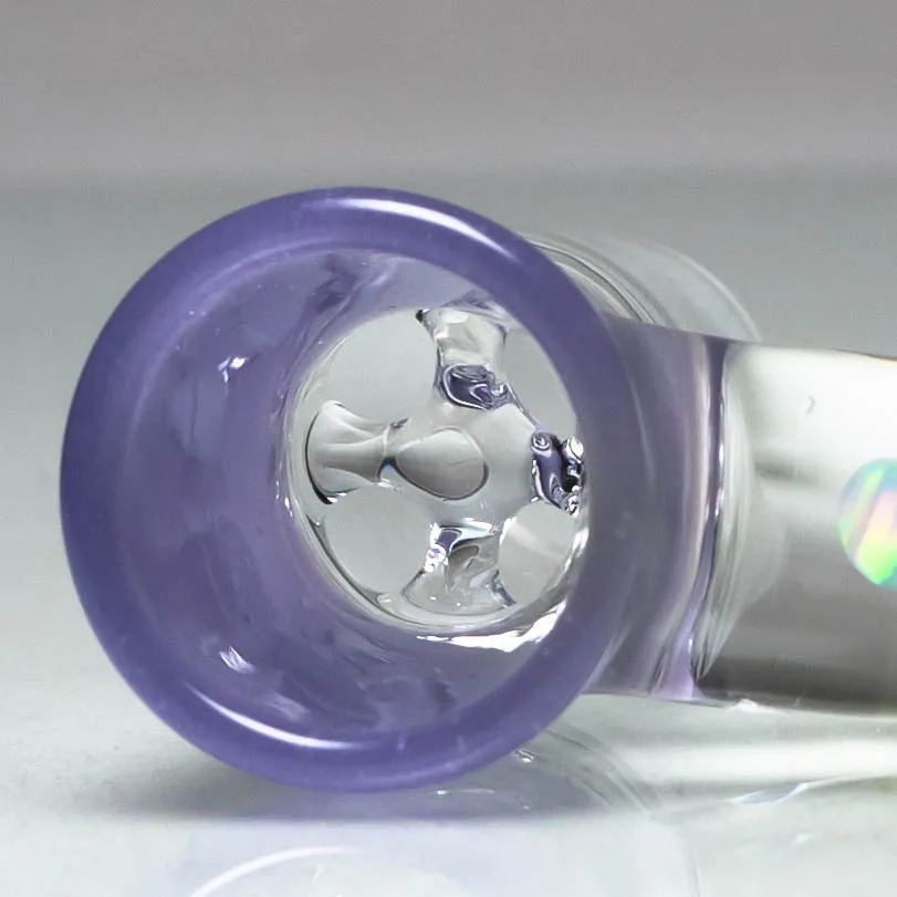 Unity Glassworks - 4 Hole Opal Horn Slide - 18mm - Purple Satin & Antidote